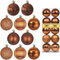 Orange Bronze 3.2" Large Christmas Balls - Christmas Tree Decoration Ornaments Shatterproof Hanging Balls for Birthday Halloween Holiday Wedding Decorations Set of 10pcs