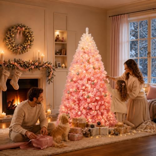 6ft Pre-Lit Artificial Christmas Tree, 210 Lights, 750 Tips