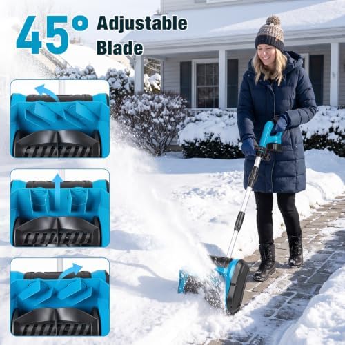 21V Electric Cordless Snow Shovel, 13" Cordless Snow Blower