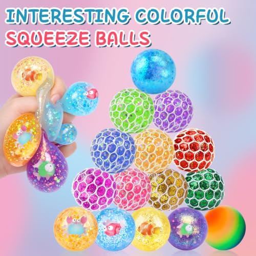 54 Pack Stress Balls, Squishy Balls, Squeeze Balls for Adults