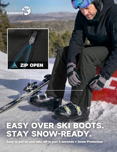 Moosehill Men's Fleece-Lined Snow Pants: Zippered Inner-Thigh Vents