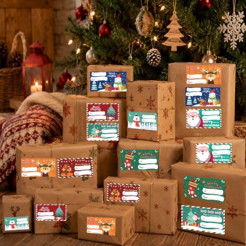 OHOME 500 PCS Christmas Gift Tags - Gift Tags for Christmas Presents | Christmas Gift for Women Mom Men - Christmas Wrapping Paper - Christmas Decorations,2.95 x 1.6 Inch