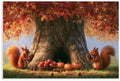 JDBeehpy Autumn Squirrels Pinecones Wall Art Poster Unframed 24x36inch