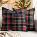 MIULEE Christmas Plaid Pillow Covers Scottish Tartan 20x20 Dark Blue