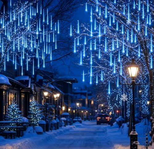 Aukora Christmas Lights Outdoor, UL Certified Meteor Shower Lights Blue