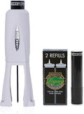 Cork Pops Legacy Wine Opener Built-in 4-Blade Foil Cutter Safe Cork Removal, Effortless Push Button Use, Needle Guard for Safety, Low-Pressure Cartridge Opens Up To 60 (Gray, With 3 Cartridges)