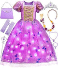 Davvew Princess Dresses for Girls,Light Up Princess Costume for Christmas, Halloween, birthday gifts for Age 3-8 Year Old