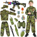 Metemot Army Costume for Boys, Halloween Soldier Military Costume for Kids