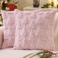 MIULEE Christmas Throw Pillow Covers Pink Set of 2 16x16
