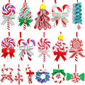 AUGSUN 16Pcs Christmas Lollipop Ornaments, Polymer Clay Peppermint Pendants