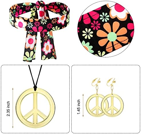 SATINIOR 70s 60s Hippie Halloween Costume for Women