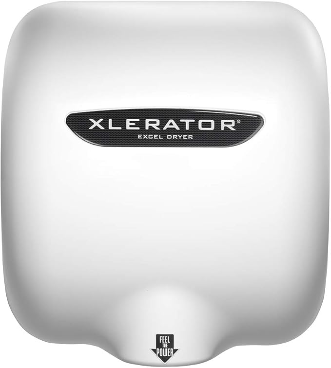 XLERATOR, XL-W-1.1N-110-120V 12.5 Amps 120V White Xlerator High Speed Cast Iron Hand Dryer, 12.68" x 11.75" x 6.68"