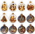 12PCS Glowing Christmas Ornaments - Mini Gold Light-Up Christmas Ball Ornaments - Christmas Tree Ornament with Warm LED Light for Tree Mantel, Holiday Scene Decoration & Gift