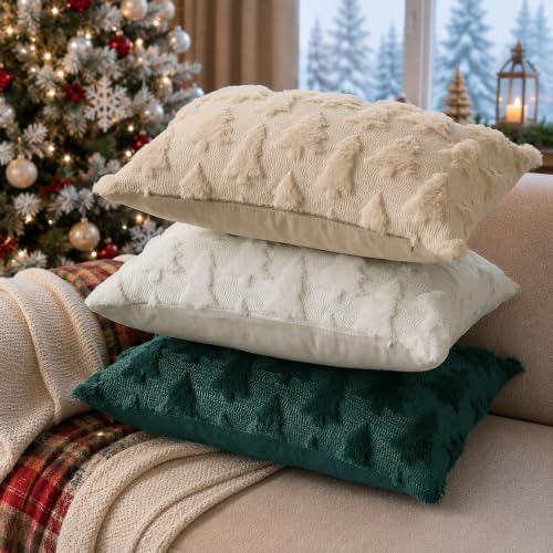 DFXSZ Christmas Tree Pillow Covers 12x20 Set of 2 Christmas Decor Green