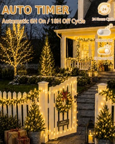 4 Pack 400 LED Remote Contral Battery Operated String Lights, Twinkle Light