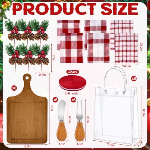 6 Set Christmas Cutting Board Gift Bulk Wooden Cheese Charcuterie Board Set