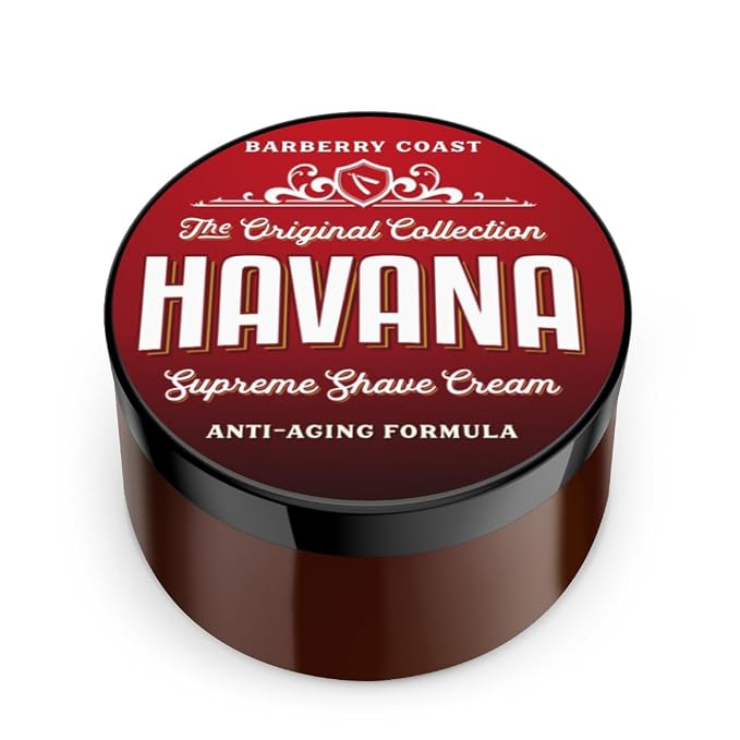 Havana Supreme Shaving Cream for Men, Age-Defense & Anti-Aging Formula - Scent: Tobacco, Vanilla, Coco Bean - Made with Shea Butter, White Tea & All Natural Ingredients