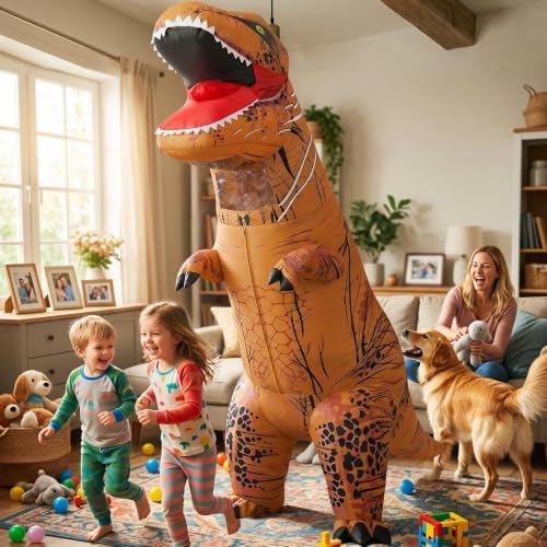 Inflatable Dinosaur Costume for Kids and Adults, Blow Up Party Suit
