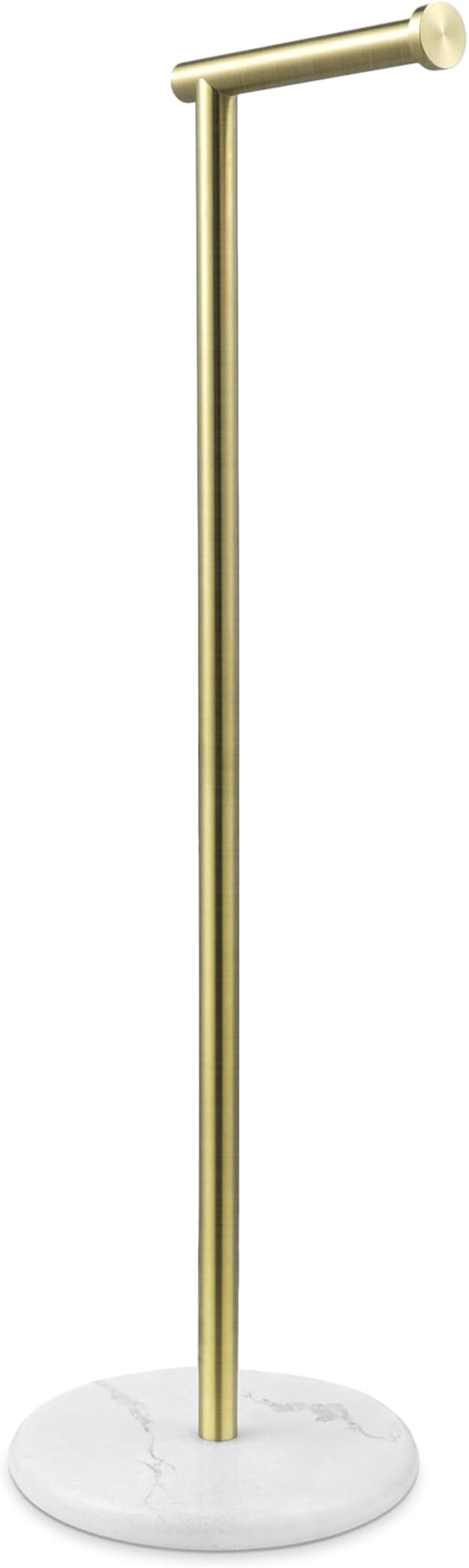 KES Extra High Gold Toilet Paper Holder Freestanding 26", Toilet Paper Holder Stand with Natural Marble Base, Floor Free StandingToilet Paper Holder 18/8 Stainless Steel Brushed Gold, BPH284S66-BZ