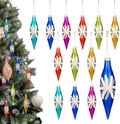 Soaoo 12 Pack Vintage Glass Icicle Christmas Ornaments, Multicolored