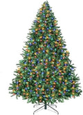 8FT Prelit Christmas Artificial Tree with Led Lights, Lighted Xmas Tree