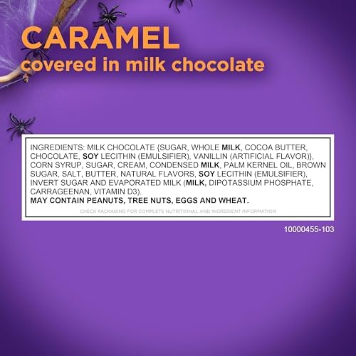 RUSSELL STOVER Halloween Milk Chocolate Caramel Pumpkin, 1.3 oz. (Pack of 18) - Bulk Halloween Candy