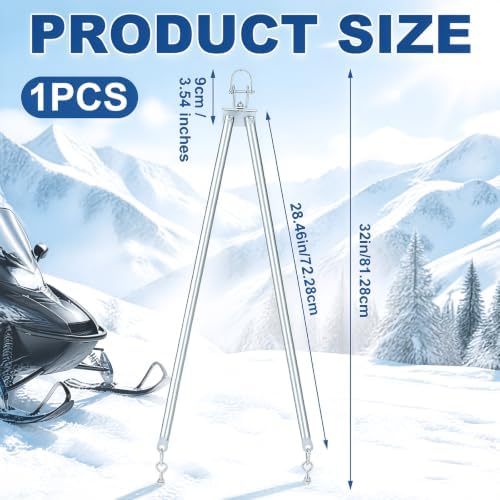 Yaocom 32" Tow Hitch for Snowmobile & ATV, Portable Tow Bar for Sleds