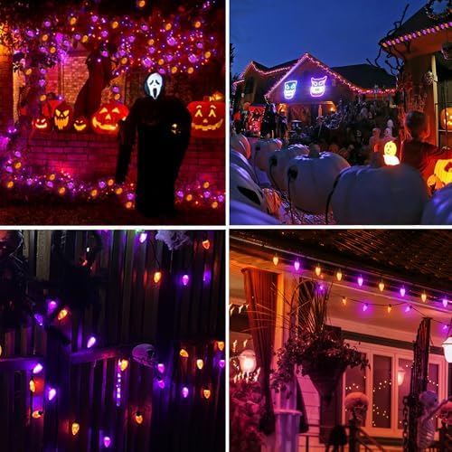 iBaycon C9 Halloween Lights, 129FT 200 LED Color Changing, Non-Connectable