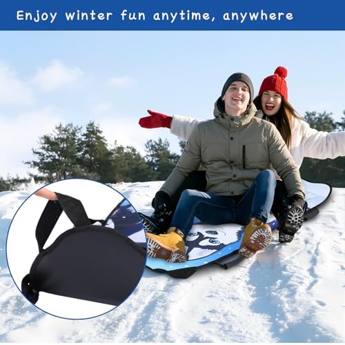 Soulchen 45"x18" Husky Dog Foldable Snow Sled with Handles Steering