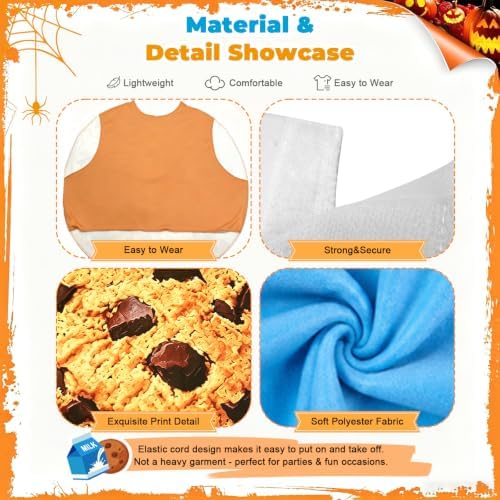 Milk and Cookie Couples Costume for Adults, Funny Halloween Matching Food Cosplay Outfit Set for Men Women, Cute Dessert Theme Party Dress Up Costume