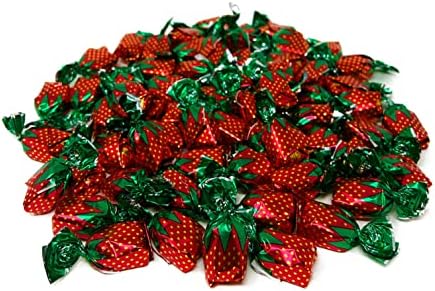 Strawberry Filled Hard Candy Bon Bons, Real Fruit Pulp, 16 Oz