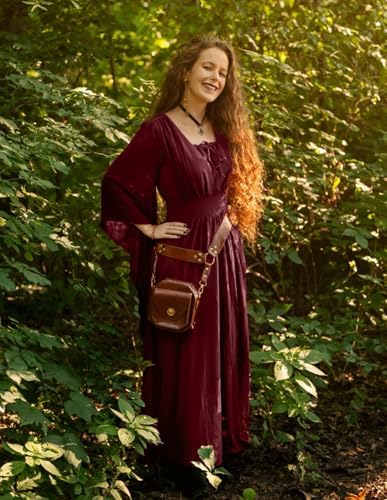 Scarlet Darkness Renaissance Costume Women Pirate Medieval Maxi Dress