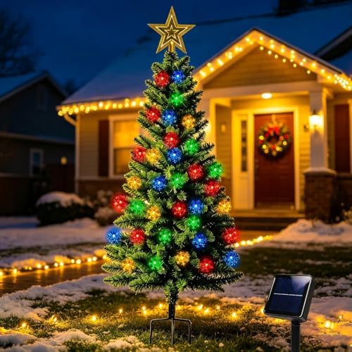 4FT 100LED Solar Christmas Tree for Outdoor Christmas Decorations