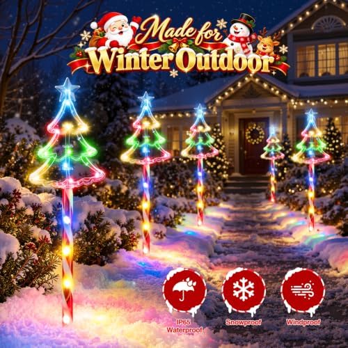 KOOPER 12 Pack Solar Christmas Tree Lights Outdoor, 10 Modes