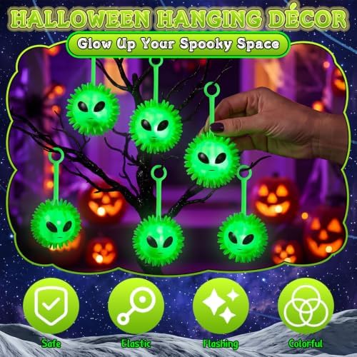Sotiff 30 Pcs Alien Light-Up Stress Balls