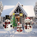 Leinuosen 5 Pcs Christmas Snowman Family Yard Signs Outdoor Decorations
