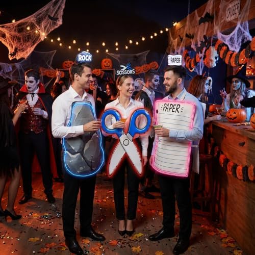 Halloween Rock Paper Scissors Costume,Trio Group Outfit with Headband