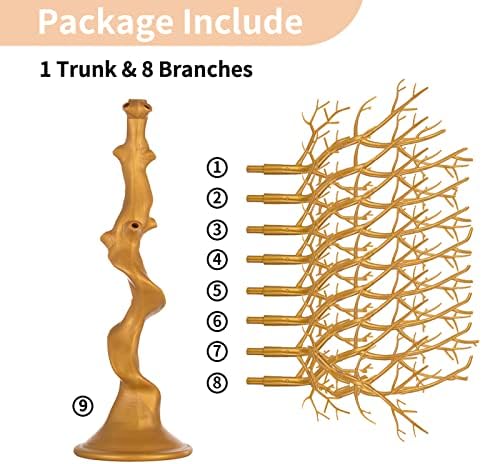 NUPTIO Gold Christmas Tree, 22.8 Inch Artificial Display Branch for Wedding