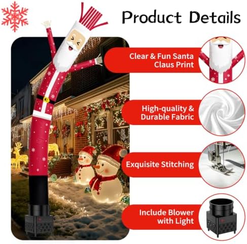 6FT Santa Claus Air Dancer Inflatable Waving Tube Man Set with Blower