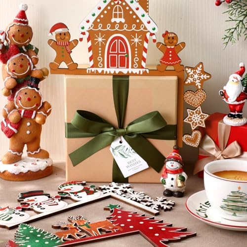 Qunclay 6 Pcs Christmas Door Corner Frame Decoration Christmas Door Topper