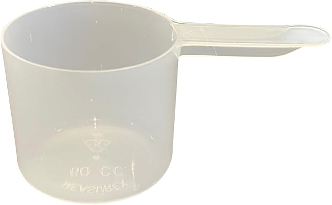 1/2 Cup (4 Oz. | 118.4 mL) Short Handle Plastic Measuring Scoop for Coffee, Protein Powder, Pet Food, Spices, Grains, Dry Goods – Food-Grade BPA-Free (Pack of 100)