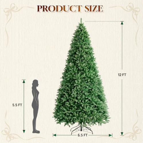 HOLLO STAR 12ft Prelit Christmas Tree, Multi-Color RGBW Lights