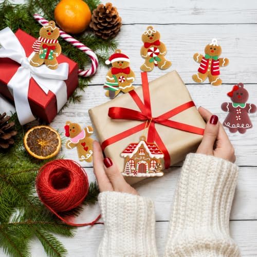 kockuu 16pcs Gingerbread Man Ornaments for Christmas Tree Decorations