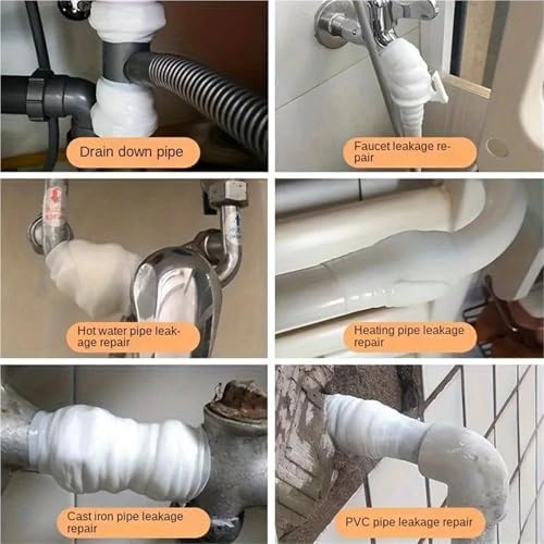 12 Roll 1 Inch X 10 FT Self-Fusing Silicone, Thickness 0.5mm Hose Repair Tape, Heavy Duty and Leak Proof Rubber Hose Tape, Pipe for Water(White)