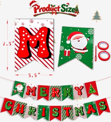 Christmas Decorations,Merry Christmas Banner,Xmas Decor for Home Fireplace