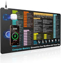 Wireless Charging Mouse Pad, 31.5"x15.8" Big Excel Cheat Sheet Desk Pad