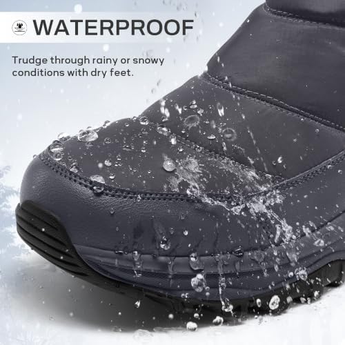 Coostar Snow Boots for Men Waterproof Winter Boots with Arch Support Lightweight Outdoor Casual Boot