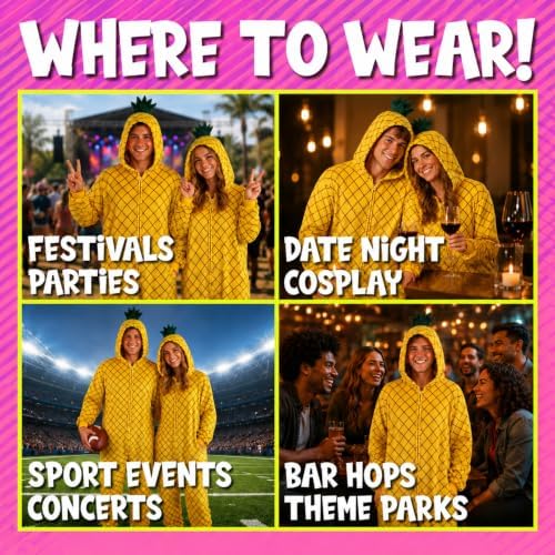 Funziez! Slim Fit Adult Onesie - Animal Costume - Plush Unisex Halloween One Piece Cosplay Suit for Women and Men