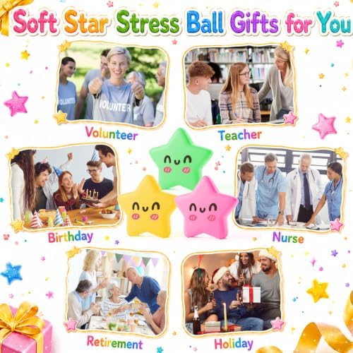 Thenshop 27 Pcs Star Balls Bulk Support Gifts Positive Party Favors