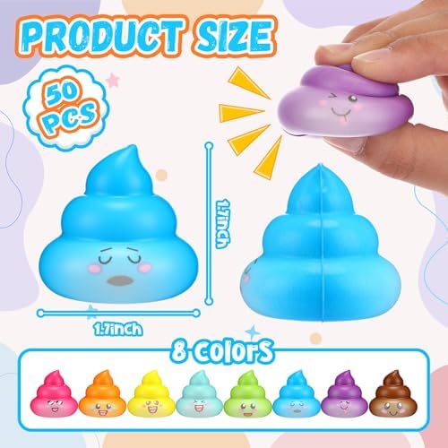Leyndo 50 Pcs Mini Fake Poop Toys Halloween Party Favors, Multicolor